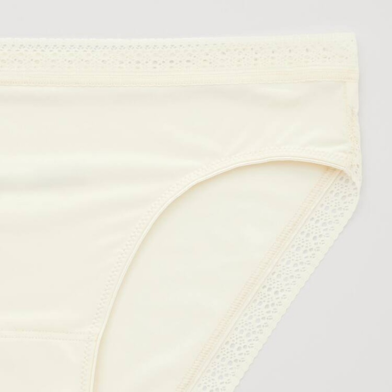 Women's Uniqlo Mid Rise Lace Underwear Yellow | FTSR-60759