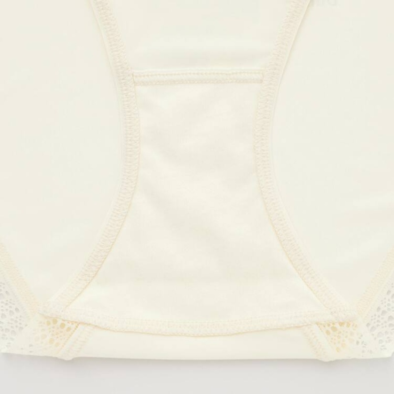 Women's Uniqlo Mid Rise Lace Underwear Yellow | FTSR-60759