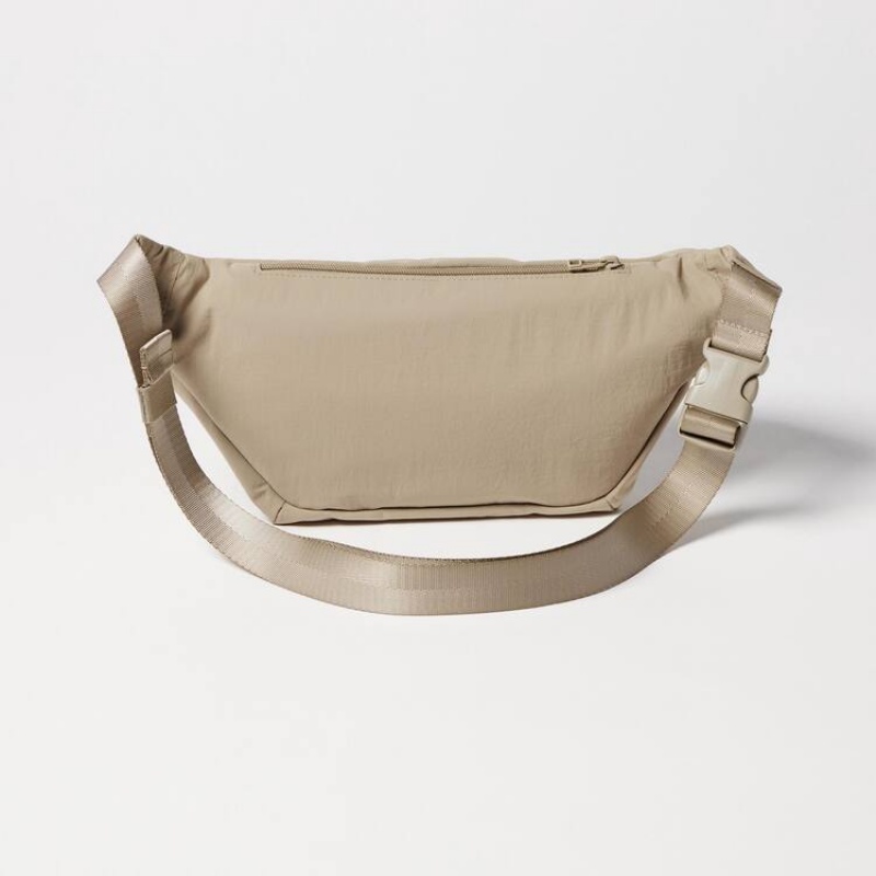 Women's Uniqlo Nylon Crossbody Bags Beige | DNOT-28075