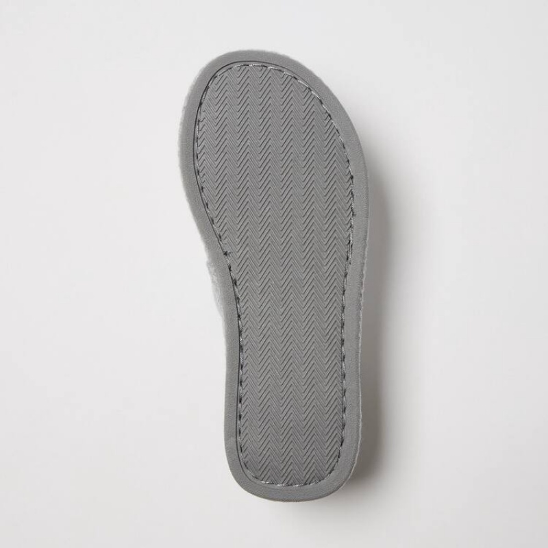 Women's Uniqlo Open Toe Waffle Slippers Grey | DSKN-45680