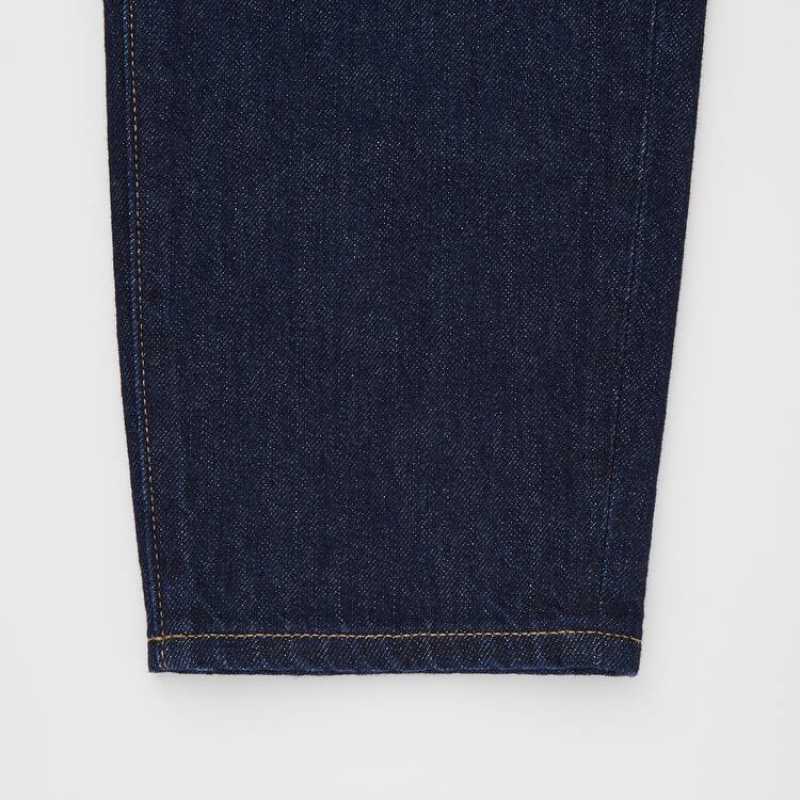 Women's Uniqlo Peg High Rise Jeans Navy | PJEZ-15096