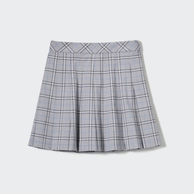 Women's Uniqlo Pleated Mini Skirts Grey | OCJA-53170