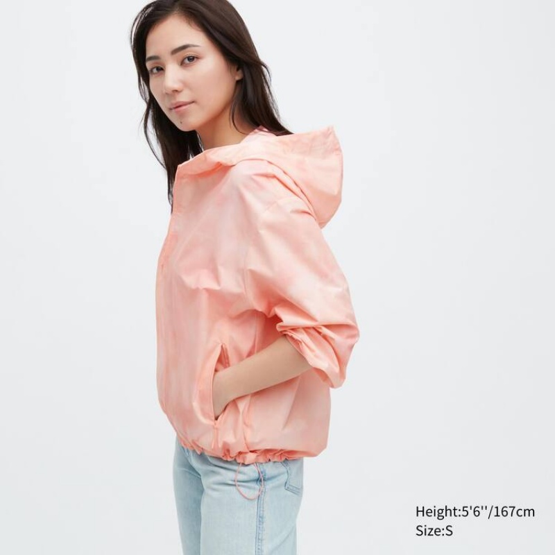 Women's Uniqlo Pocketable Uv Protection (Pattern) Parka Pink | ZUNX-71845