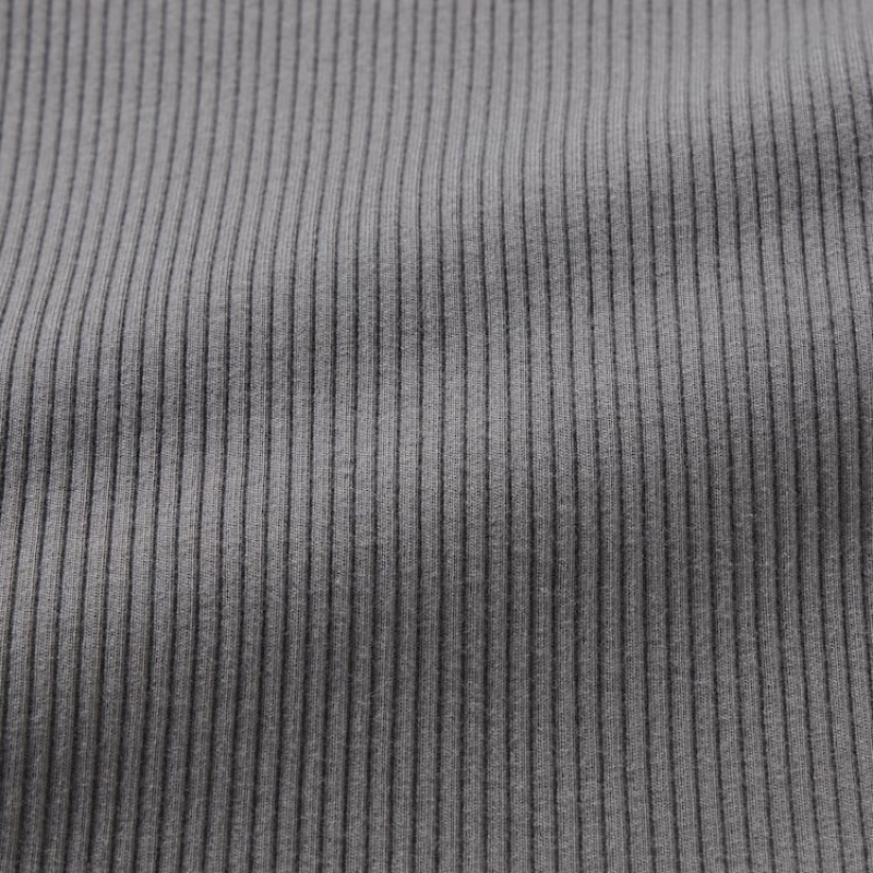 Women's Uniqlo Ribbed Tops Grey | ZJGB-09428