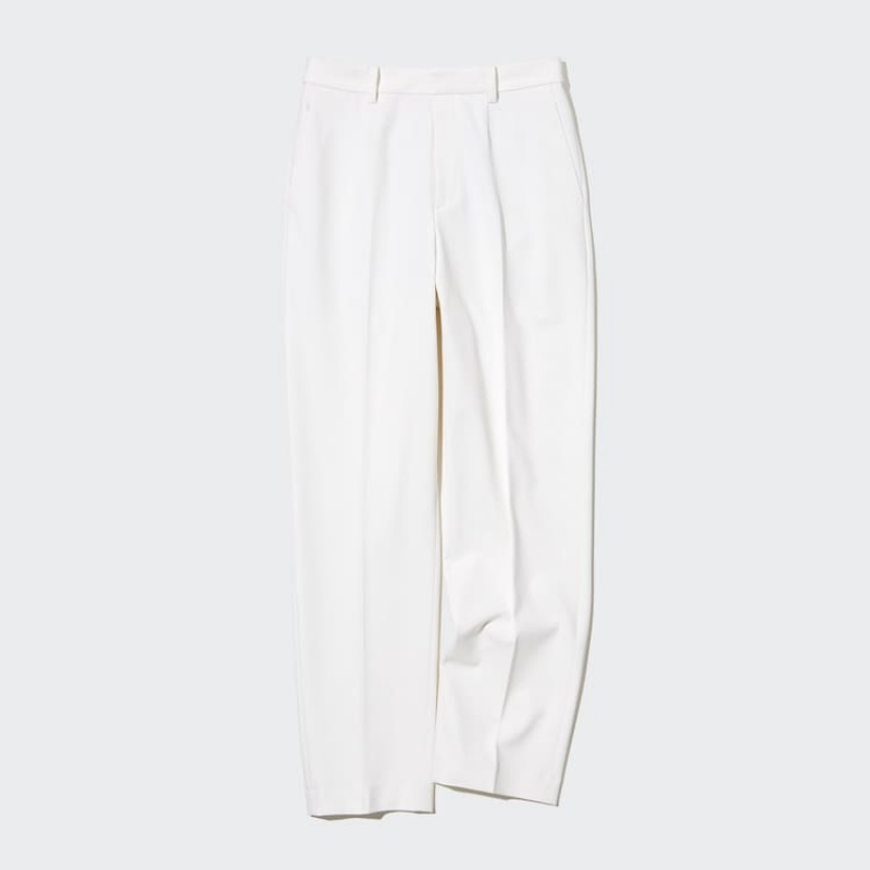 Women\'s Uniqlo Smart Ankle Length (Long) Trousers White | CARN-03176