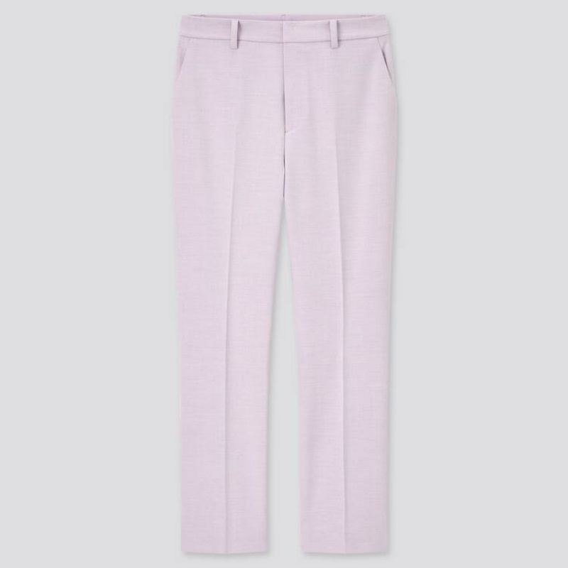 Women\'s Uniqlo Smart Comfort Ankle Length (2021 Season) Trousers Light Purple | QTDE-35247