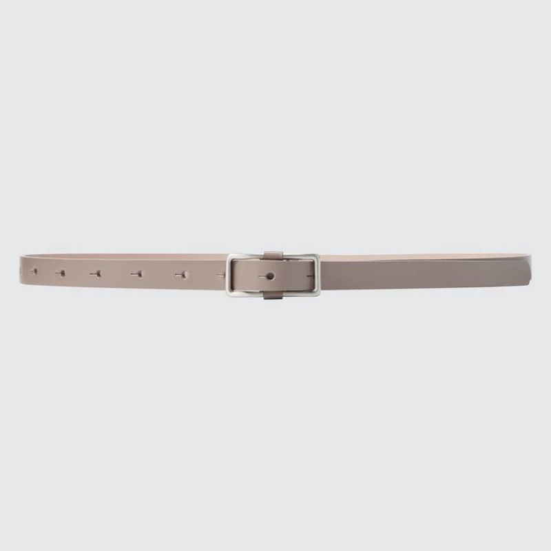 Women\'s Uniqlo Square Buckle Belts Beige | XYDG-14562