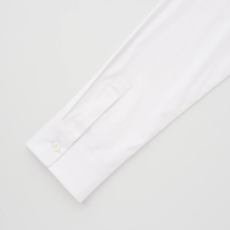 Women's Uniqlo Supima Cotton Stretch Broadcloth Long Sleeved Shirts White | ODWN-69271