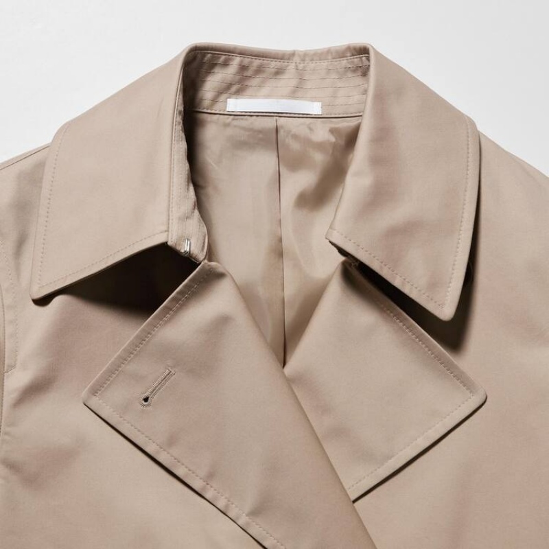 Women's Uniqlo Trench Coats Beige | CPNF-98412