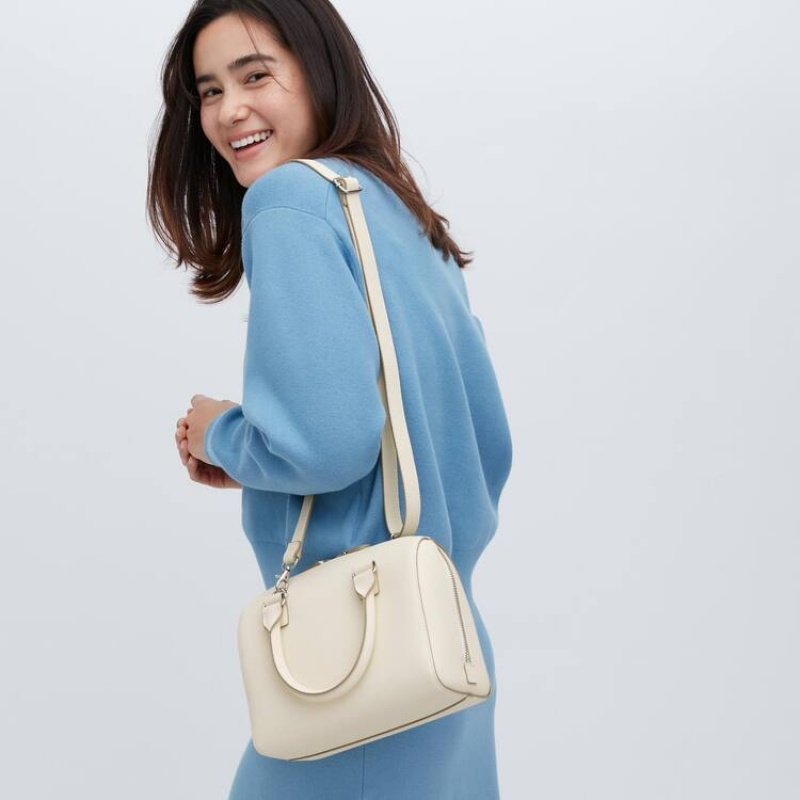 Women's Uniqlo Two-way Boston Bags White | LYMR-80162