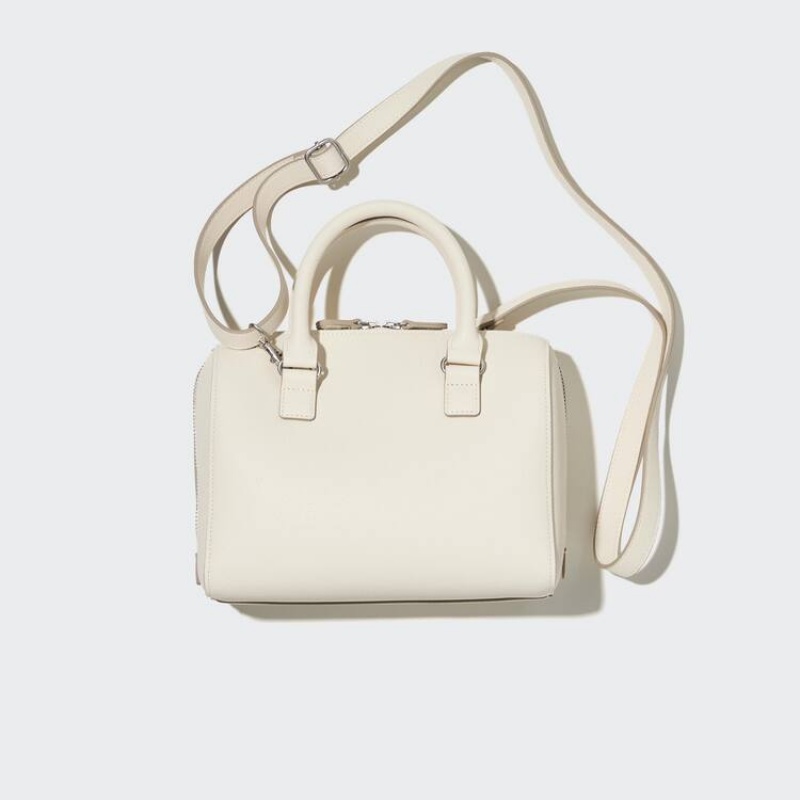 Women\'s Uniqlo Two-way Boston Bags White | LYMR-80162