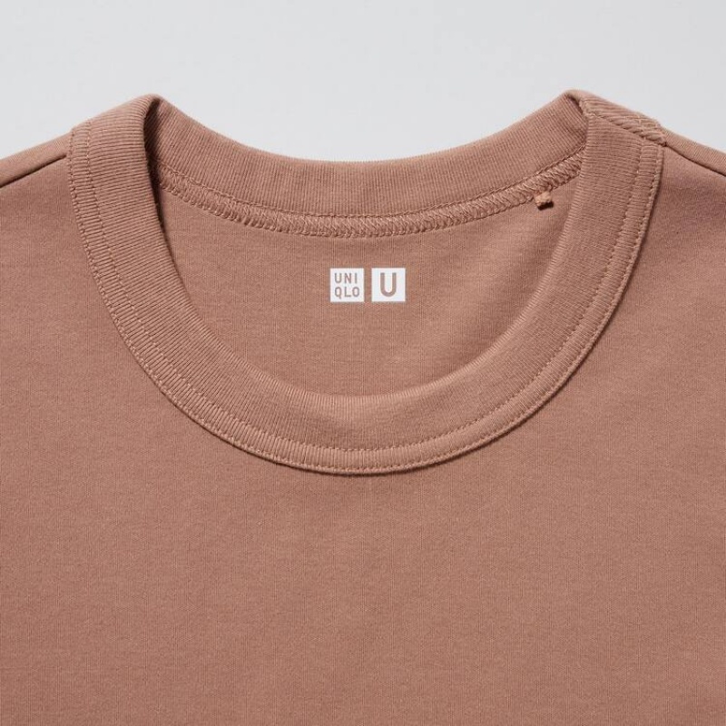 Women's Uniqlo U Crew Neck T Shirts Pink | JZYQ-56490