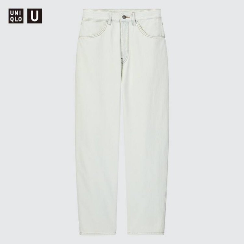 Women's Uniqlo U Curved Jeans White | NXPW-57319