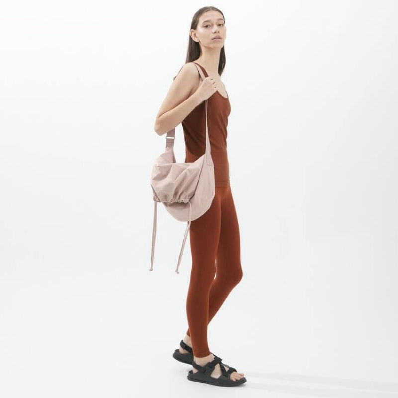 Women's Uniqlo U Drawstring Shoulder Bags Beige | LPQV-98560