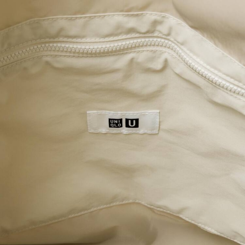 Women's Uniqlo U Drawstring Shoulder Bags Beige | LPQV-98560