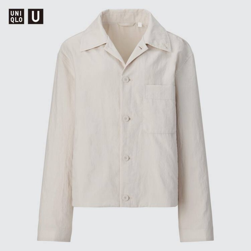 Women's Uniqlo U Jackets Beige | GPWK-41826