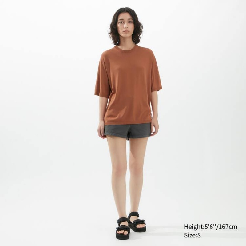 Women's Uniqlo U Knitted Knitwear Brown | ZANY-78632