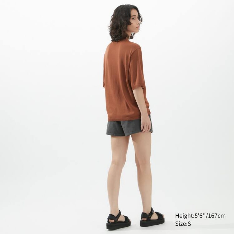 Women's Uniqlo U Knitted Knitwear Brown | ZANY-78632