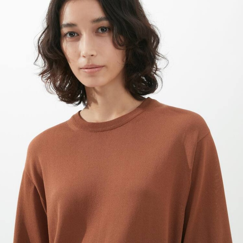 Women's Uniqlo U Knitted Knitwear Brown | ZANY-78632