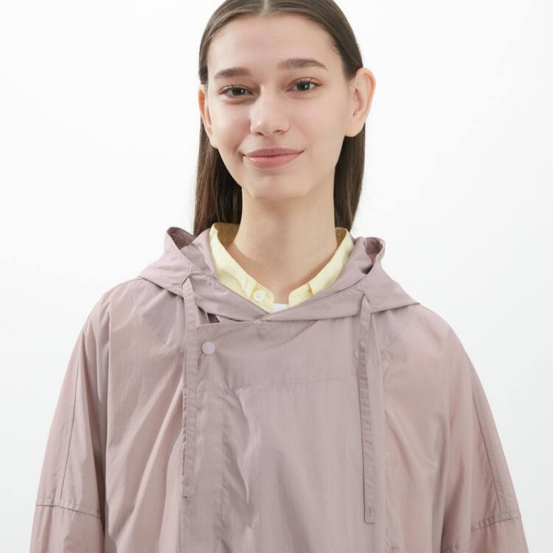 Women's Uniqlo U Poncho Jackets Pink | HSTI-78369