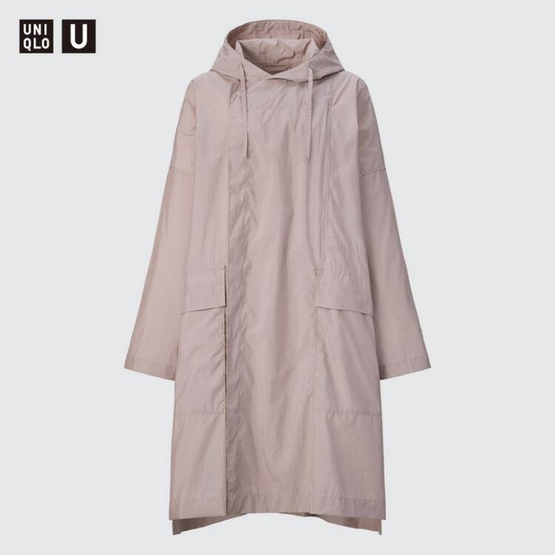 Women's Uniqlo U Poncho Jackets Pink | HSTI-78369