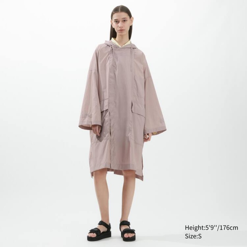 Women's Uniqlo U Poncho Jackets Pink | HSTI-78369