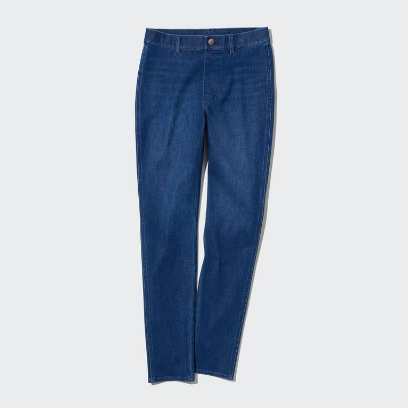 Women's Uniqlo Ultra Stretch Denim (Long) Trousers Blue | IFJZ-08157