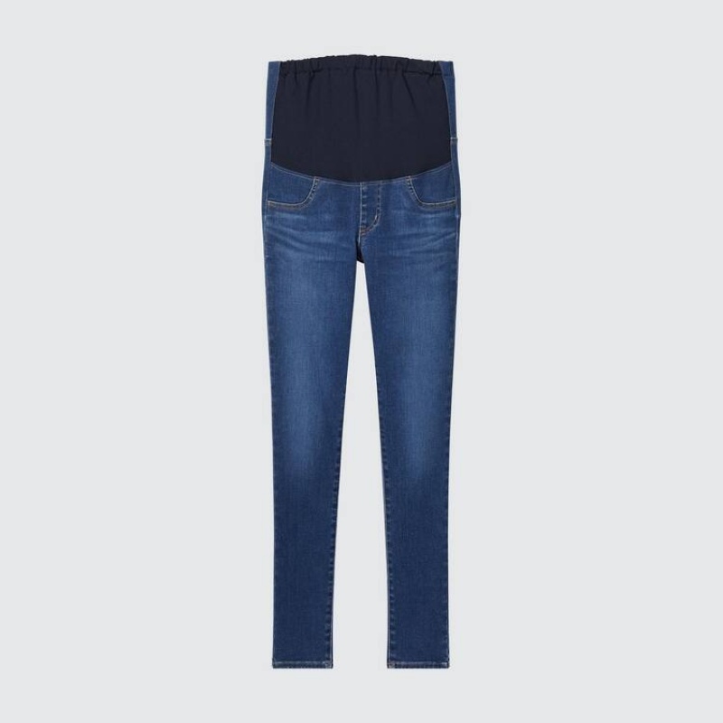 Women\'s Uniqlo Ultra Stretch Maternity Jeans Blue | KJWM-59832