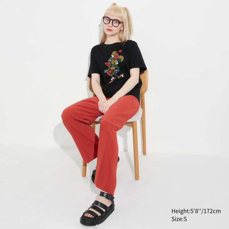 Women's Uniqlo Utgp2023 Mfa Graphic T Shirts Black | NCZP-02465