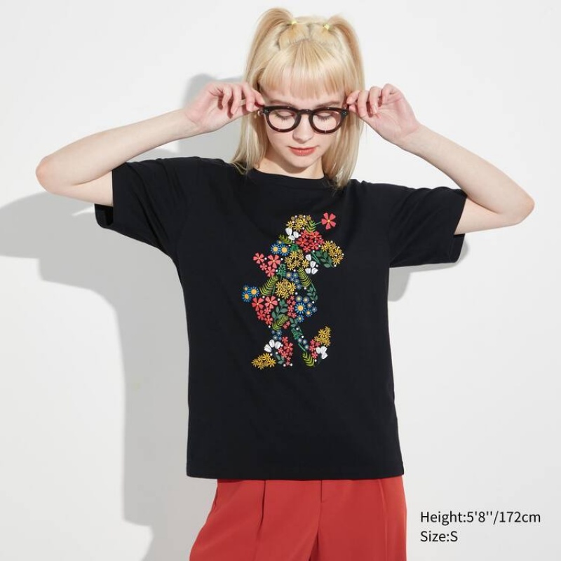 Women's Uniqlo Utgp2023 Mfa Graphic T Shirts Black | NCZP-02465