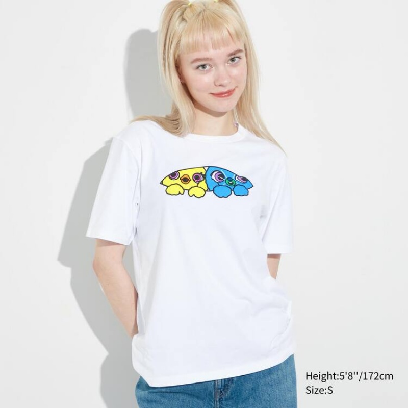 Women's Uniqlo Utgp2023 Mfa Graphic T Shirts White | HNEV-78910