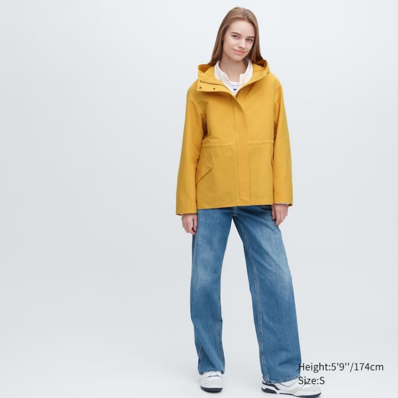 Women's Uniqlo Utility Parka Yellow | LCWD-45876